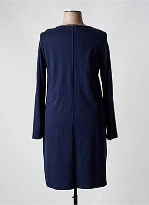 Robe mi-longue imprimé fantaisie manches longues bleu MALOKA femme