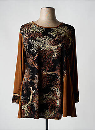 T-shirt manches longues manches longues marron PURPLEROSE femme