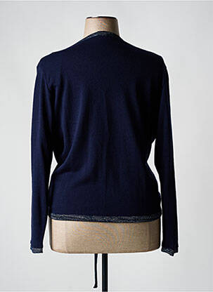 Gilet manches longues resserrée sur le bas bleu MALOKA femme