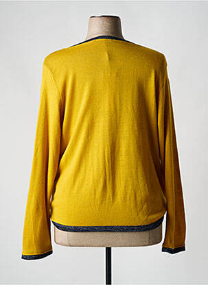 Gilet manches longues resserrée sur le bas jaune MALOKA femme