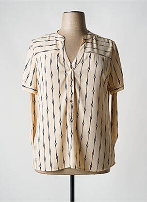 Blouse imprimé fantaisie manches longues beige HALO PARIS femme