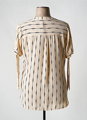 Blouse imprimé fantaisie manches longues beige HALO PARIS femme