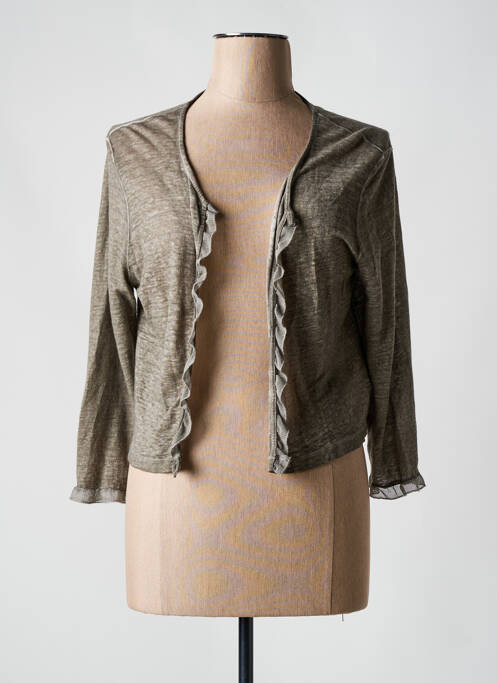 Gilet manches longues gris MALOKA pour femme