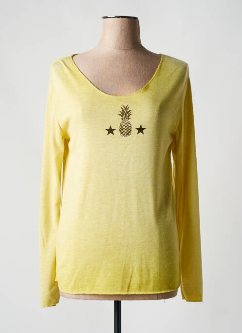 Pull jaune ANDROMEDE pour femme