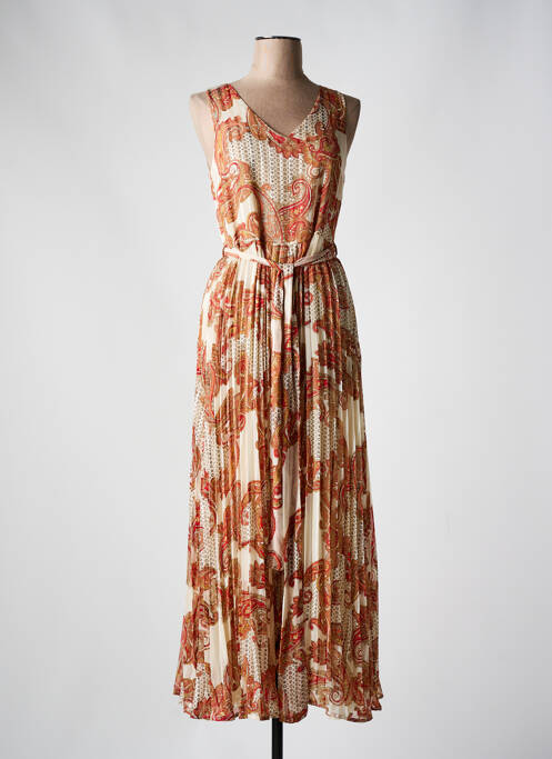 Robe longue orange NIZA pour femme