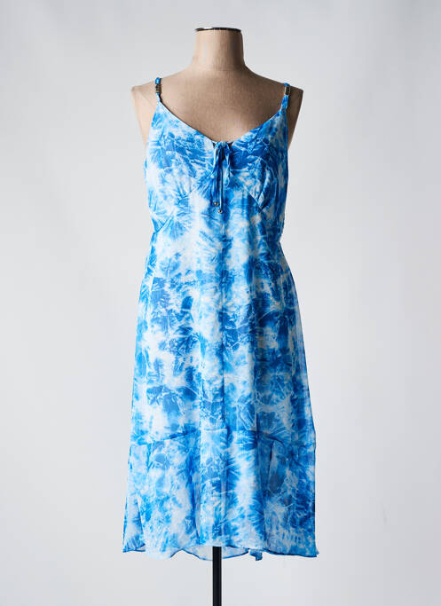 Robe mi-longue bleu JUS D'ORANGE pour femme