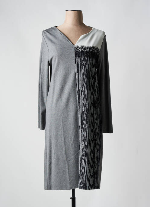 Robe mi-longue gris MALOKA pour femme