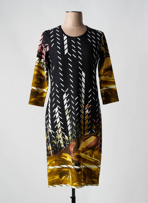 Robe mi-longue noir QUATRE VINGT JOURS pour femme