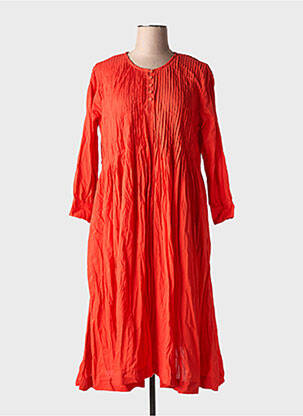 Robe mi-longue manches longues manches longues rouge DRESS ADDICT femme
