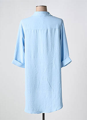 Tunique manches longues col chemisier bleu MARINA V femme