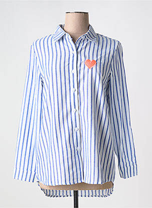 Chemisier tissage crêpe manches longues bleu JUBYLEE femme
