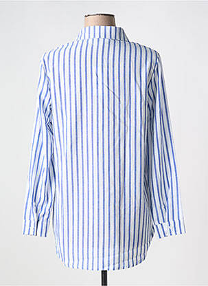 Chemisier tissage crêpe manches longues bleu JUBYLEE femme