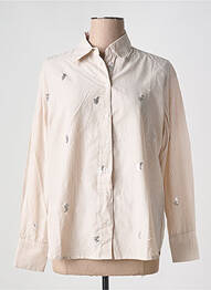 Chemisier coupe droite manches longues beige AN' GE femme