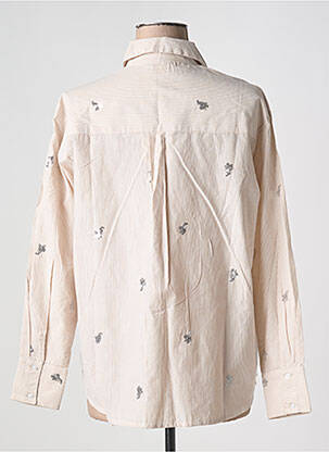 Chemisier coupe droite manches longues beige AN' GE femme