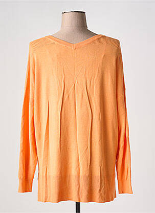Pull col v manches longues orange MARINA V femme