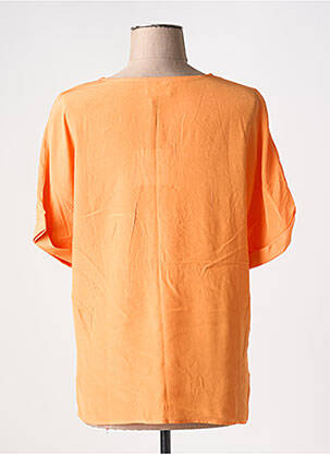 Top coupe fluide manches courtes orange MARINA V femme