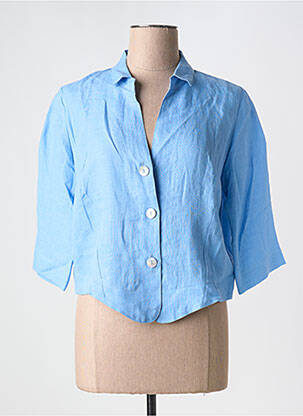 Chemisier tissage crêpe manches 3/4 bleu ORTO BOTANICO femme
