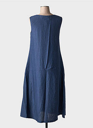 Robe mi-longue sans manche sans manche bleu ORTO BOTANICO femme