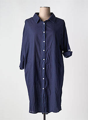 Robe mi-longue manches longues manches longues bleu DRESS ADDICT femme