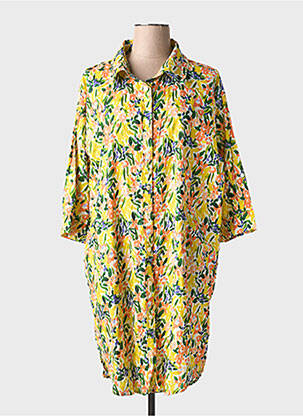 Robe courte manches longues manches longues jaune DRESS ADDICT femme