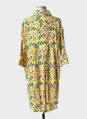 Robe courte manches longues manches longues jaune DRESS ADDICT femme