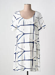 Robe mi-longue coupe fluide manches courtes blanc KOKOMARINA femme