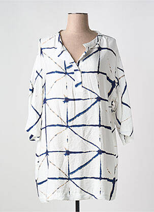 Robe courte manches 3/4 manches 3/4 blanc KOKOMARINA femme