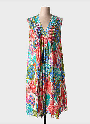 Robe mi-longue vert LAURA EN ROBE pour femme