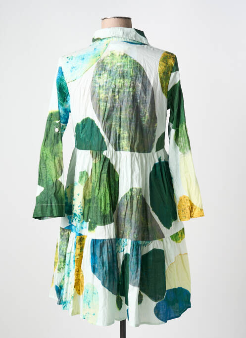 Robe courte vert LAURA EN ROBE pour femme