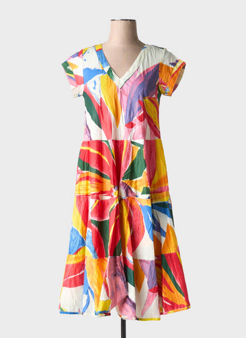 Robe mi-longue orange DRESS ADDICT pour femme