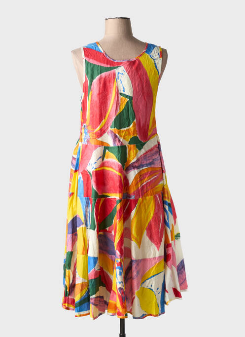 Robe mi-longue orange DRESS ADDICT pour femme