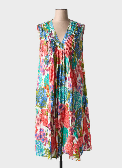 Robe mi-longue vert LAURA EN ROBE pour femme