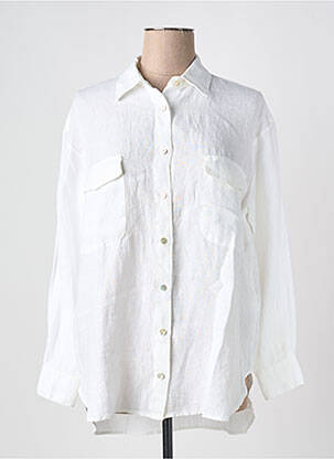 Chemisier coupe droite manches longues blanc ORTO BOTANICO femme