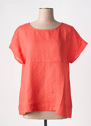 Blouse col rond manches courtes rouge ORTO BOTANICO femme