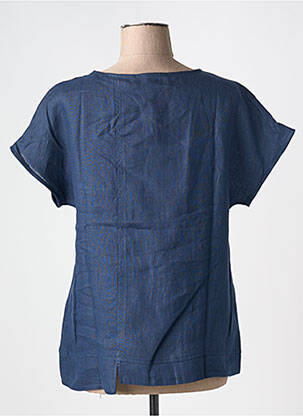 Blouse col rond manches courtes bleu fonce ORTO BOTANICO femme