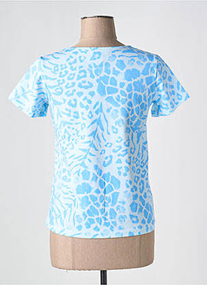 T-shirt imprimé fantaisie manches courtes bleu LEO & UGO femme