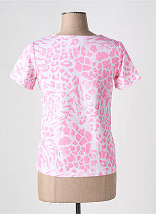 T-shirt imprimé fantaisie manches courtes rose LEO & UGO femme