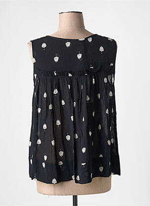 Top tissage crêpe sans manche noir MASAI femme