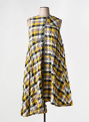 Robe mi-longue coupe évasée sans manche jaune GERSHON BRAM femme