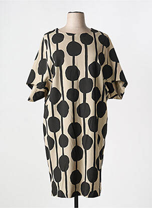 Robe mi-longue manches courtes manches courtes noir MASAI femme