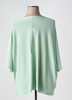 Pull coupe droite manches 3/4 vert C'MELODIE femme