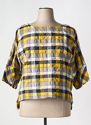 Blouse tissage popeline manches 3/4 jaune GERSHON BRAM femme