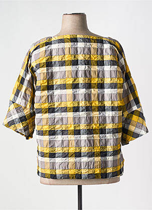 Blouse tissage popeline manches 3/4 jaune GERSHON BRAM femme