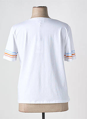 T-shirt imprimé fantaisie manches courtes blanc LEO & UGO femme