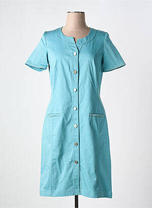 Robe mi-longue manches courtes manches courtes bleu GREGORY PAT femme