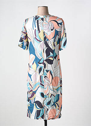 Robe mi-longue imprimé fantaisie manches courtes bleu MERI & ESCA femme