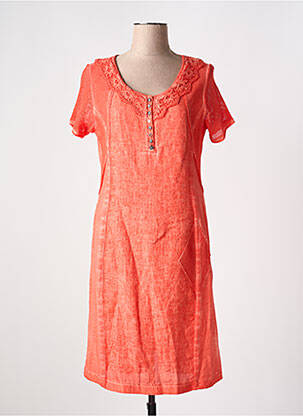Robe mi-longue manches courtes manches courtes orange MERI & ESCA femme