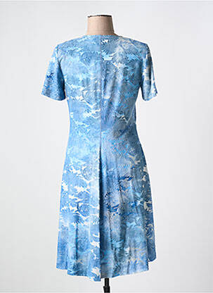 Robe mi-longue manches courtes manches courtes bleu GREGORY PAT femme