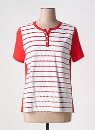 T-shirt stretch manches courtes rouge GUY DUBOUIS femme