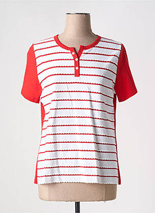 T-shirt stretch manches courtes rouge GUY DUBOUIS femme